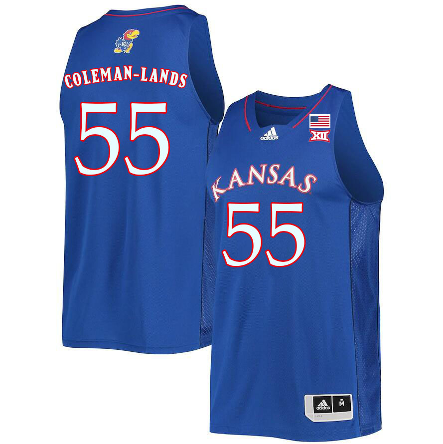 Men #55 Jalen Coleman-Lands Kansas Jayhawks College Basketball Jerseys Sale-Royal